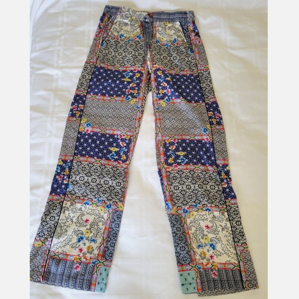 Johnny Was Kichica Divine Resort Pants Silk Beach Floral Paisley Blocked XS - Picture 3 of 14